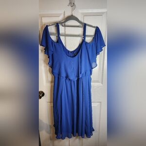Torrid Blue Flutter Sleeve Sundress